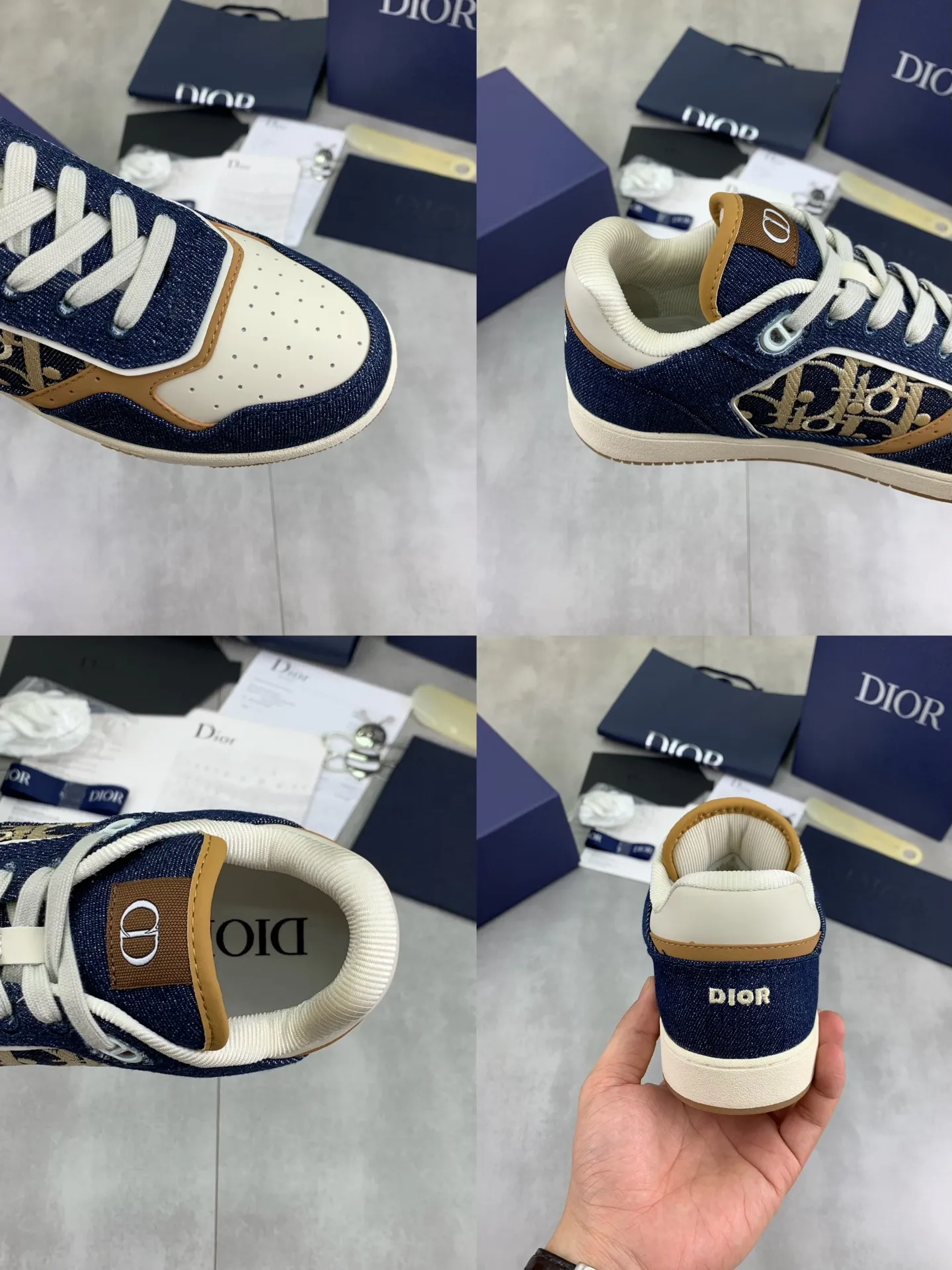 Factory price P760💰💎Top quality💎Dior couple's sneakers Top high-end version Purchasing quality Original development Dior spring and summer new B27 couple's sneakers are new products in the series, (Dior) B27 sneakers, original version 15560💰Purchased New presbyopic sneakers in early spring A favorite among major celebrities and Internet celebrities. The on-foot effect is very nice B27 sneakers made by Italian craftsmen The layers are distinct and have a unique three-dimensional effect🌟 showing a modern and elegant style, comparable to Dior  A classic style from Dior. Crafted from smooth black calf leather with beige and black Oblique print panels on the sides. The "CD Icon" shaped shoelace eyelets are clever and delicate, and the two-color rubber sole, rear collar and heel are all equipped with the brand's iconic details to enhance the style. Oblique printed straps at the ankle allow for an adjustable fit to complement the overall design. Fashionable and versatile, it can complement any look.                        Imported silk cowhide stitching with D embroidery printing; multi-color 🉑️Choose TPU outsole Size: women's 35-40 men's: 38-46 (men's 38, 45, 46 sizes are custom-made, non-refundable and non-exchangeable)